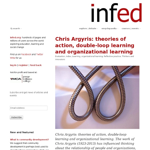 Chris argyris, double-loop learning and organizational learning @ the encyclopedia of informal education