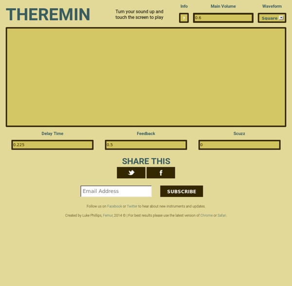 Theremin - A Playable Touch Synthesizer Using Web Audio API