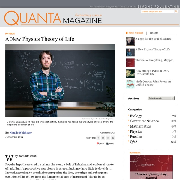 A New Thermodynamics Theory of the Origin of Life