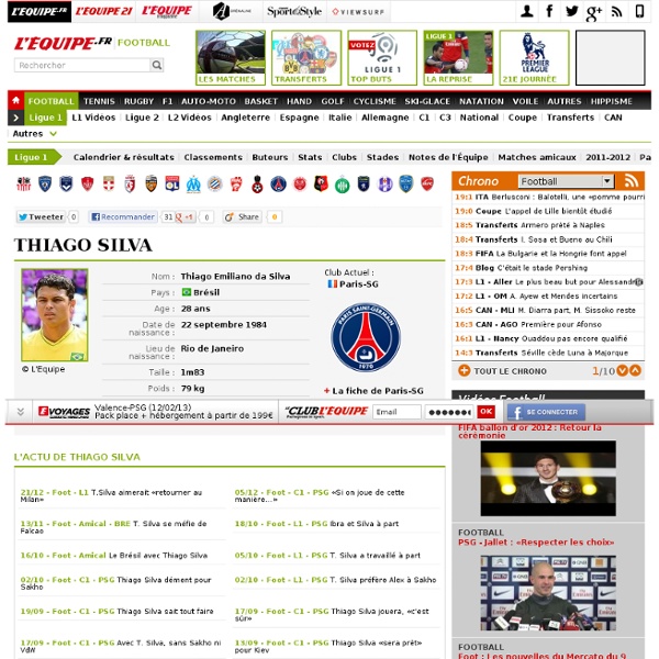 THIAGO SILVA - Football : la fiche de THIAGO SILVA (Paris-SG)
