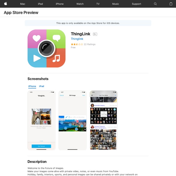 ThingLink for iPhone 3GS, iPhone 4, iPhone 4S, iPhone 5, iPod touch (3rd generation), iPod touch (4th generation), iPod touch (5th generation) and iPad on the iTunes App Store