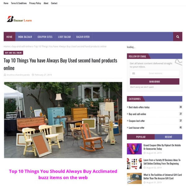 Top 10 Things You have Always Buy Used second hand products online