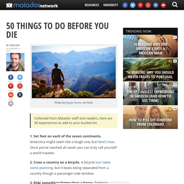 50 things to do before you die