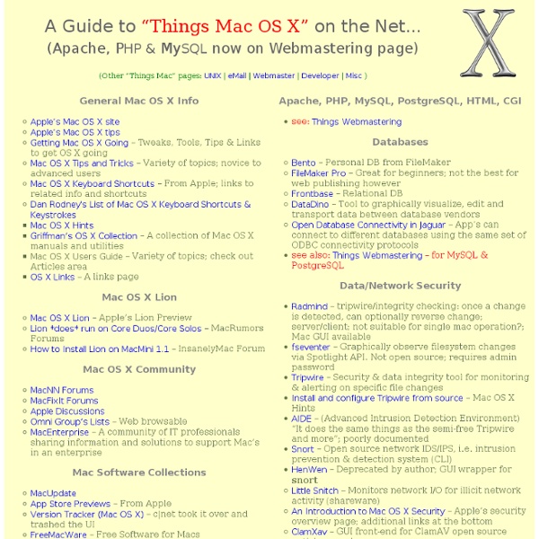 Things Mac OS X