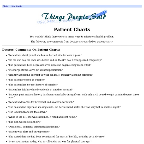 Things People Said: Patient Charts