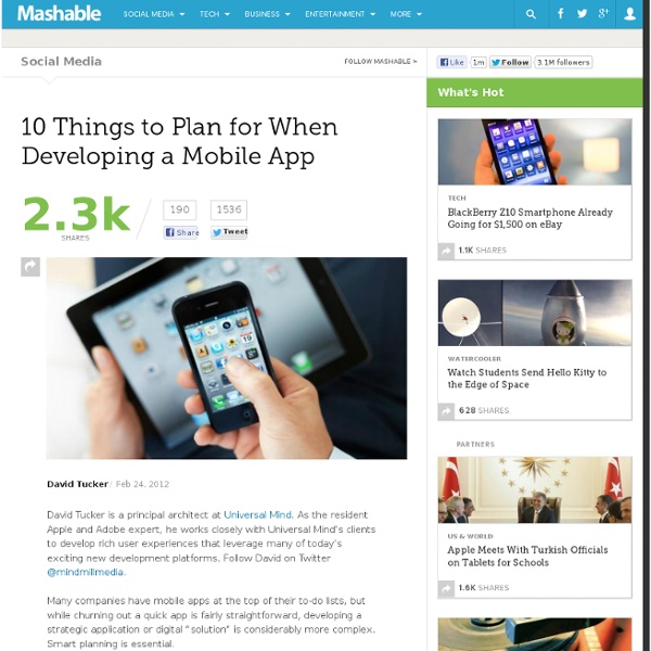 10 Things to Plan for Mobile App Dev