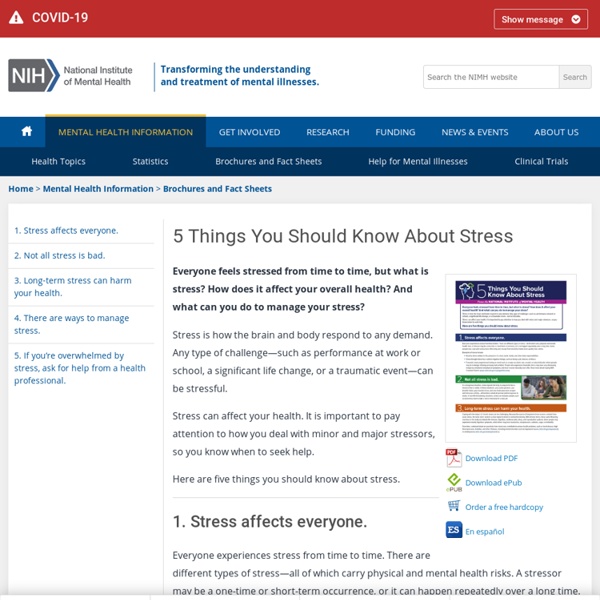 4. Five Things One Should Know About Stress