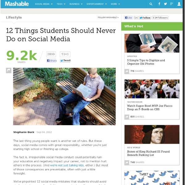 12 Things Students Should Never Do on Social Media