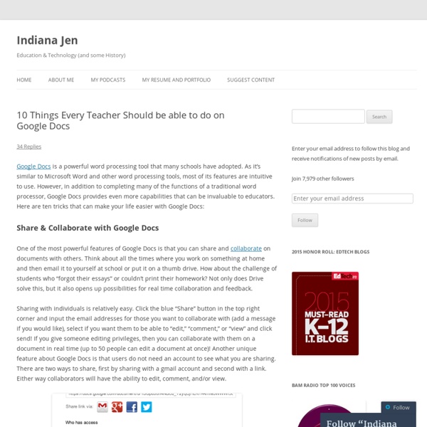 10 Things Every Teacher Should be able to do on Google Docs