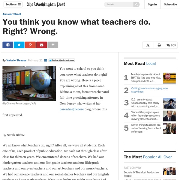 You think you know what teachers do. Right? Wrong. - The Washington Post