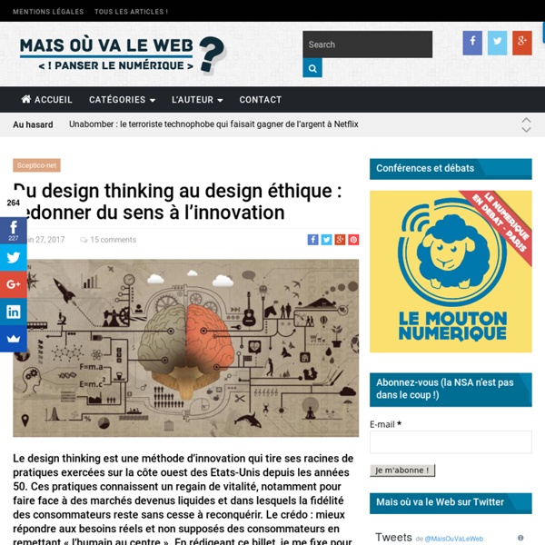 Du design thinking au design éthique : redonner du sens à l’innovation - Mais où va le Web