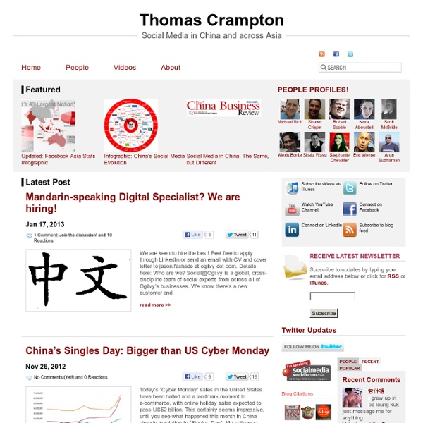 Thomas Crampton - Social Media in China and Asia