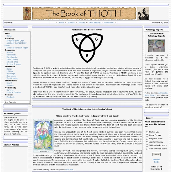 The Book of THOTH - The complete guide to the Tarot, Magick and