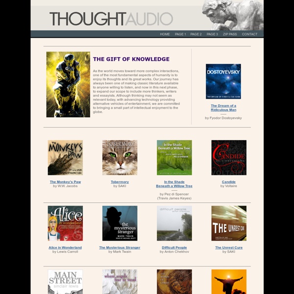 Audio book publisher providing audio book downloads of philosophy and classic literature titles.