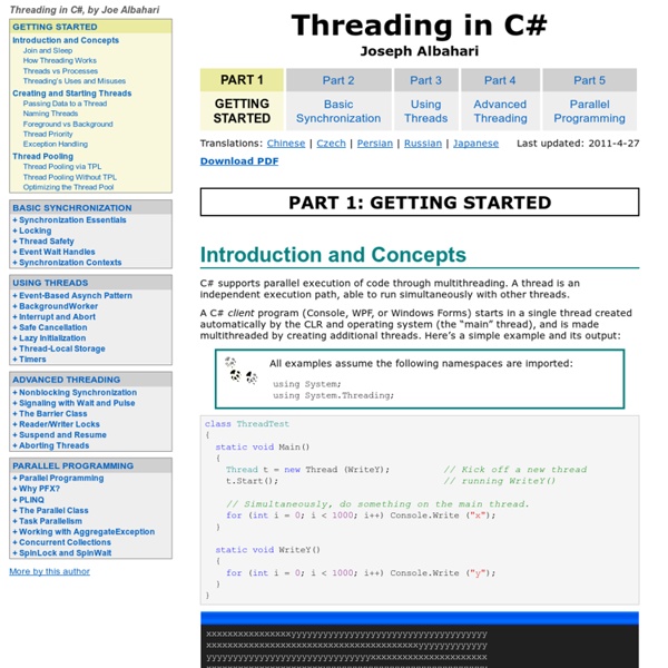 Threading in C# - Free E-book
