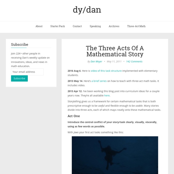 The Three Acts Of A Mathematical Story