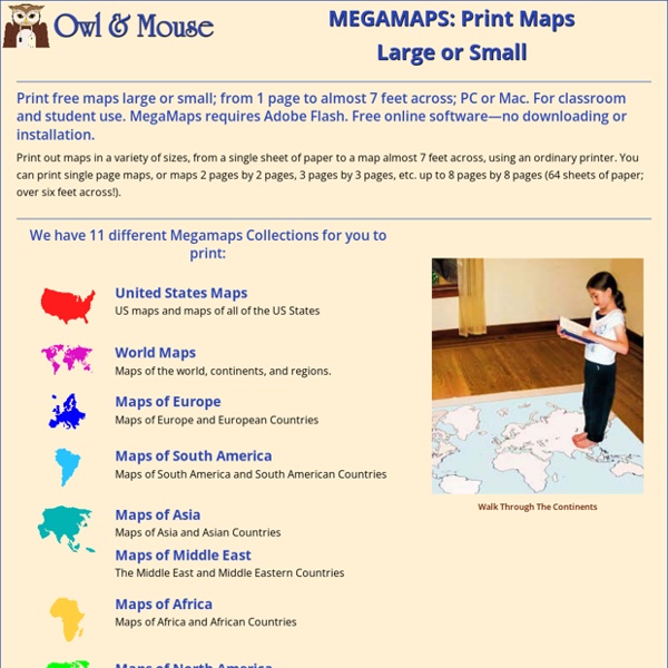 Walk through the Continents - Print Maps Large and Small - Free