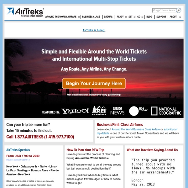 Around the World Tickets & Multi Destination Flights: AirTreks