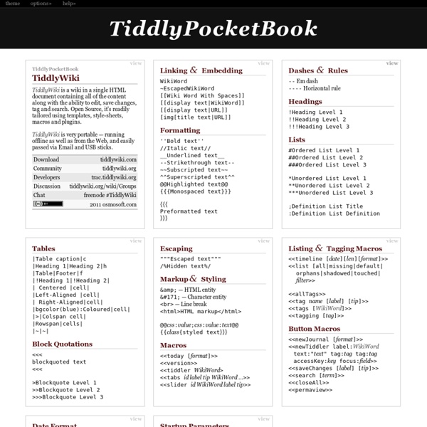 TiddlyPocketBook - a TiddlyWiki for your pocket