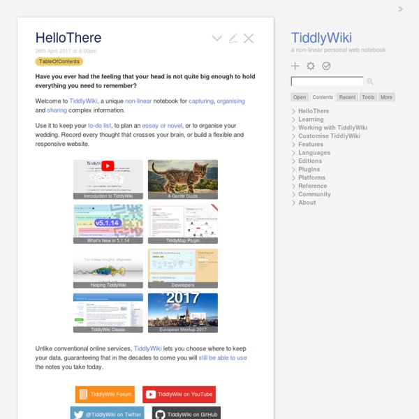 TiddlyWiki — a non-linear personal web notebook