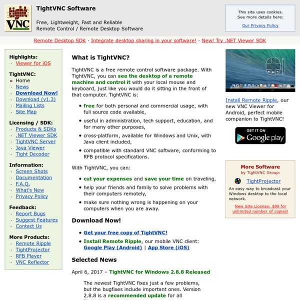TightVNC: VNC-Compatible Free Remote Control / Remote Desktop Software