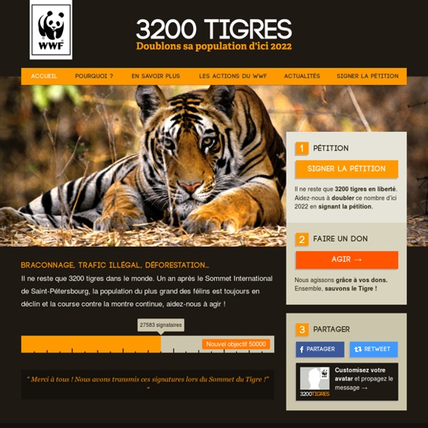 3200 Tigres - Doublons sa population d'ici 2022