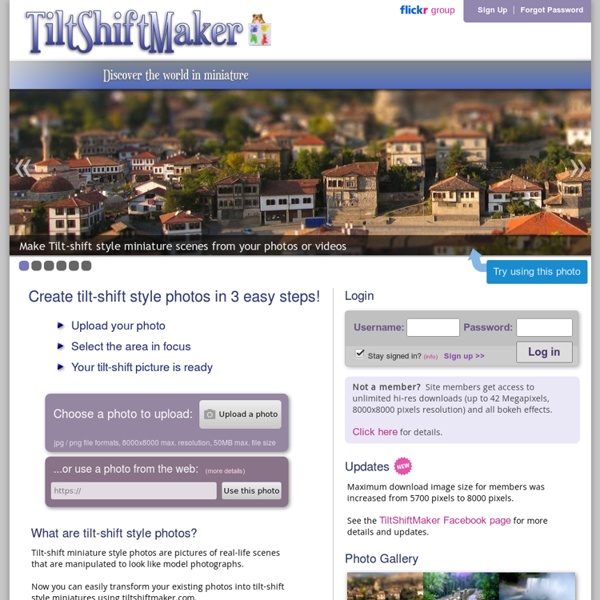 Tiltshiftmaker.com - Transform your photos into tilt-shift style miniatures