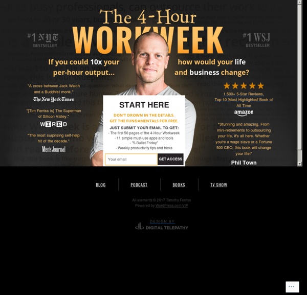 The 4-Hour Workweek and Timothy Ferriss