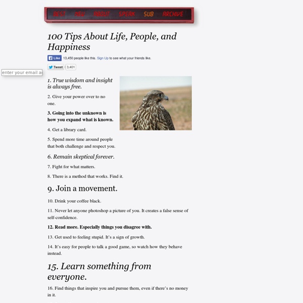 100 Tips About Life, People, and Happiness