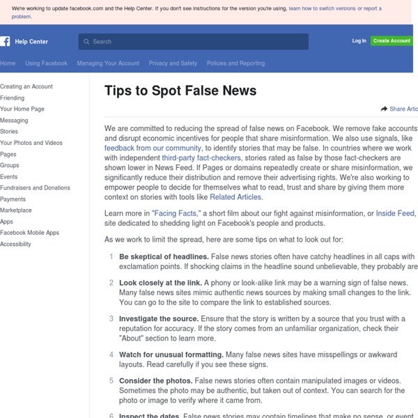 Tips to Spot False News