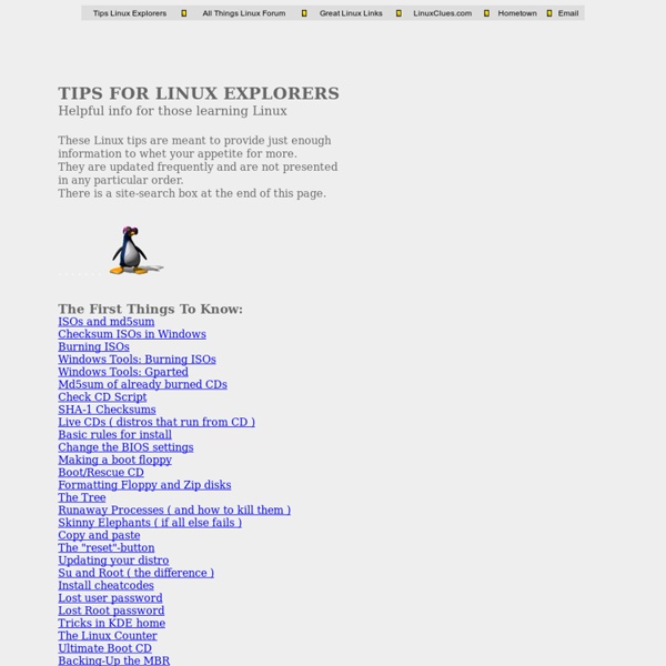 Tips for Linux Explorers