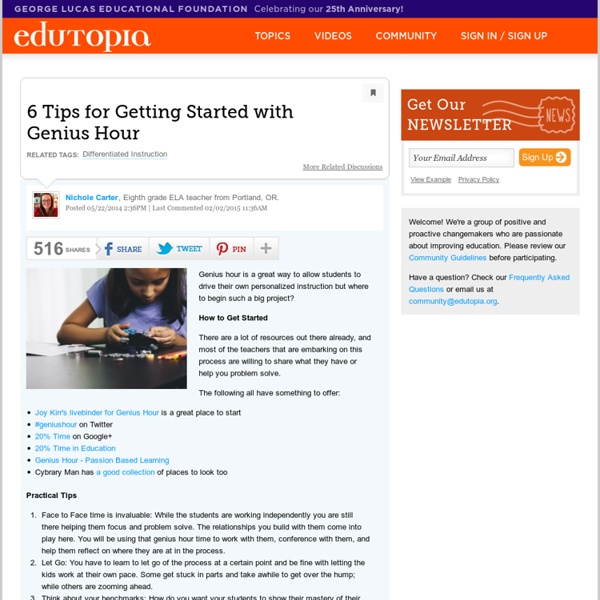 6 Tips for Getting Started with Genius Hour