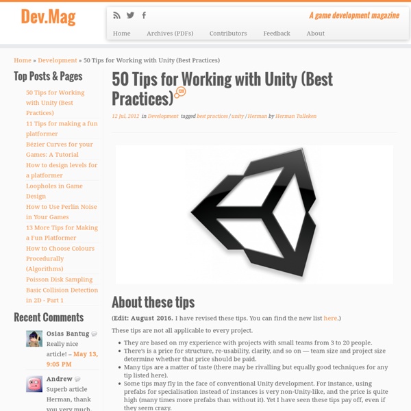 50 Tips for Working with Unity (Best Practices)