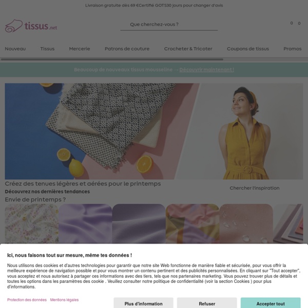 Tissus.net - vente de tissus au mètre en ligne en votre boutique en ligne pour tissus au mètre