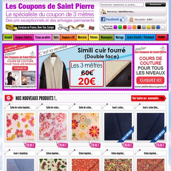 Tissus - vente de tissus en coupon de 3 mètres - tissu au mètre - vente mercerie - Coupons De Saint Pierre