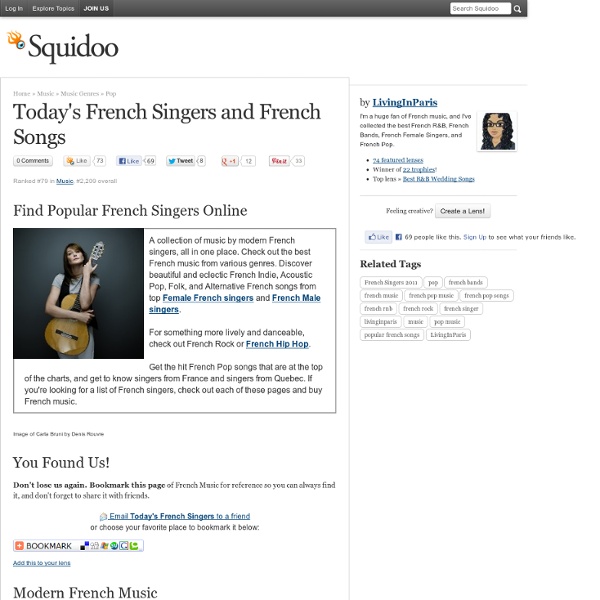 Today's French Singers and French Songs