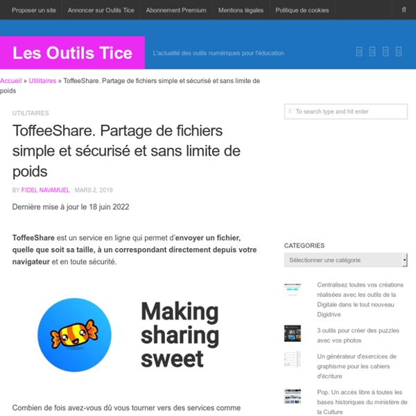 ToffeeShare. Partage de fichiers simple et sécurisé