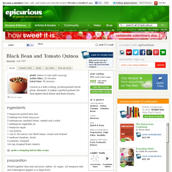 Black Bean and Tomato Quinoa Recipe at Epicurious
