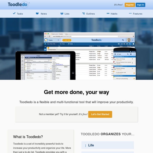 Toodledo : A to-do list to organize your tasks