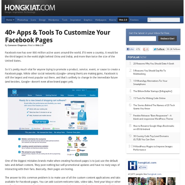 40+ Apps & Tools To Customize Your Facebook Pages