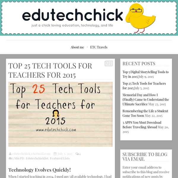 Top 25 Tech Tools for Teachers for 2015