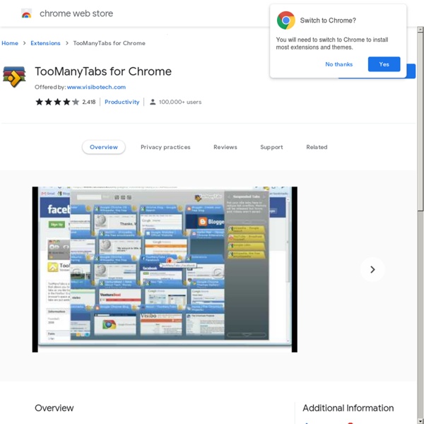 TooManyTabs for Chrome - Google Chrome extension gallery