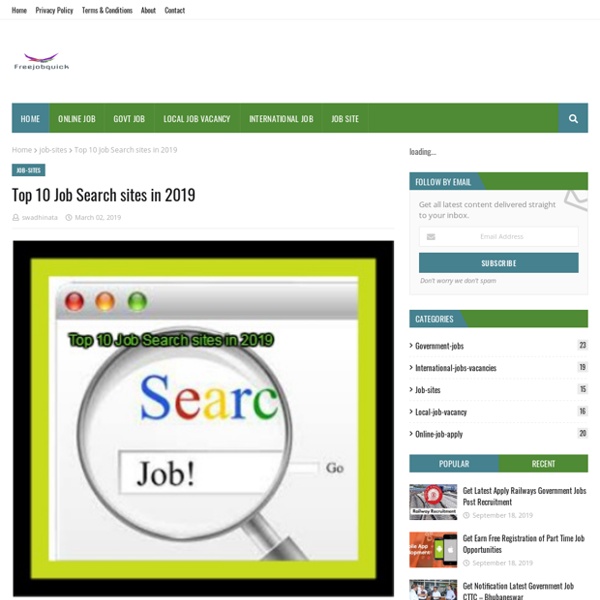 Top 10 Job Search sites in 2019