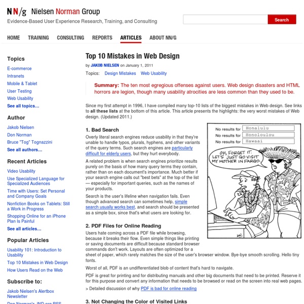 Top 10 Mistakes in Web Design