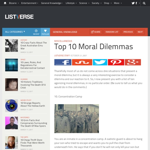 Top 10 Moral Dilemmas