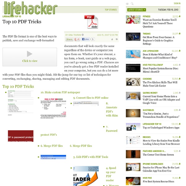 Top 10: Top 10 PDF Tricks - Lifehacker