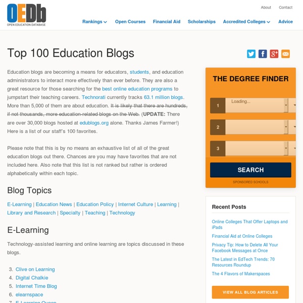 Top 100 Education Blogs Pearltrees
