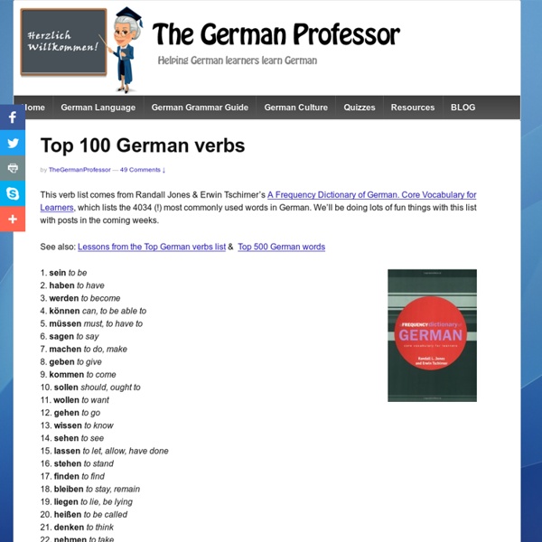 Top 100 German verbs - The German Professor