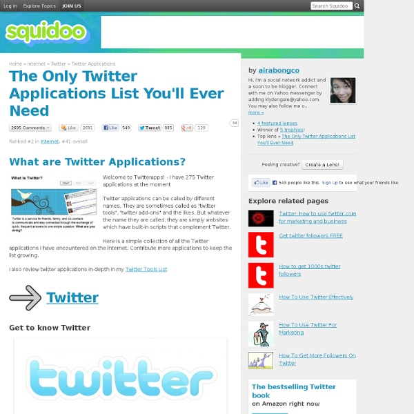 The Only Twitter Applications List You'll Ever Need
