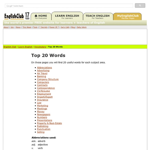 Top 20 Words